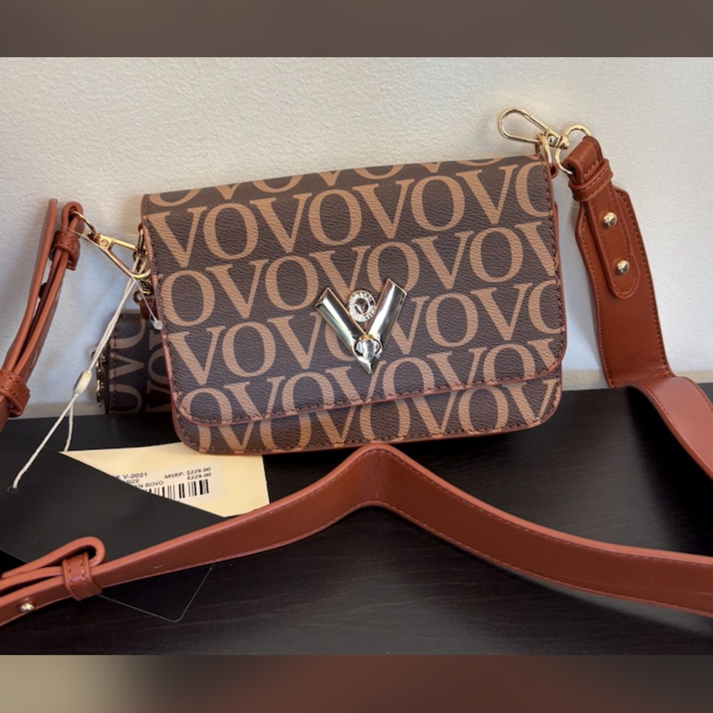 Valentino Orlandi Brown and Tan Crossbody Bag